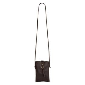 Jennie Small crossbody bag w/ slim strap closure & tassel - Mahogany Brown