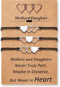 Desimtion Mothers Day Gifts; Mother Daughter Bracelets Set for 2; 3; 4; 5; 6.Matching Heart Back to School Bracelets for Mommy and Me Easter Gift (Style: 3-Heart)