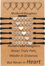 Desimtion Mothers Day Gifts; Mother Daughter Bracelets Set for 2; 3; 4; 5; 6.Matching Heart Back to School Bracelets for Mommy and Me Easter Gift (Style: 6-Heart)
