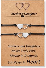 Desimtion Mothers Day Gifts; Mother Daughter Bracelets Set for 2; 3; 4; 5; 6.Matching Heart Back to School Bracelets for Mommy and Me Easter Gift (Style: 2-Heart)