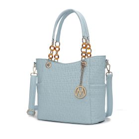 MKF Collection Rylee Vegan Leather Women Tote Handbag by Mia k (Color: Light Blue, Material: Polycarbonate)