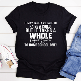 Homeschool Mom T-Shirt (Color: Black Heather, size: M)