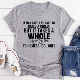 Homeschool Mom T-Shirt (Color: Athletic Heather, size: M)