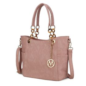 MKF Collection Rylee Vegan Leather Women Tote Handbag by Mia k (Color: Dusty Pink, Material: Polycarbonate)