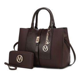 MKF Collection Yola Satchel Bag with Wallet Vegan Leather Women by Mia K (Color: Chocolate, Material: Vegan Leather)